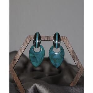 Jay King Sterling Turquoise Drop Interchangeable Earrings 13.12G / 1.6in